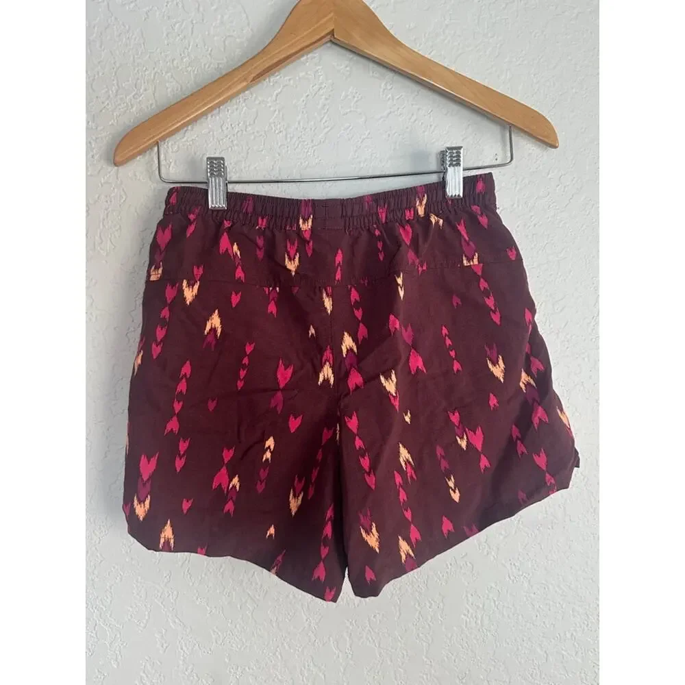 Patagonia Baggies Women's Maroon Shorts Aztec Arrow Print Pockets Summer